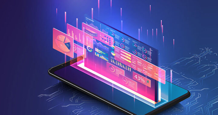 A digital tablet displaying vibrant and dynamic trading analytics and graphs, symbolizing innovative trading tools in fi